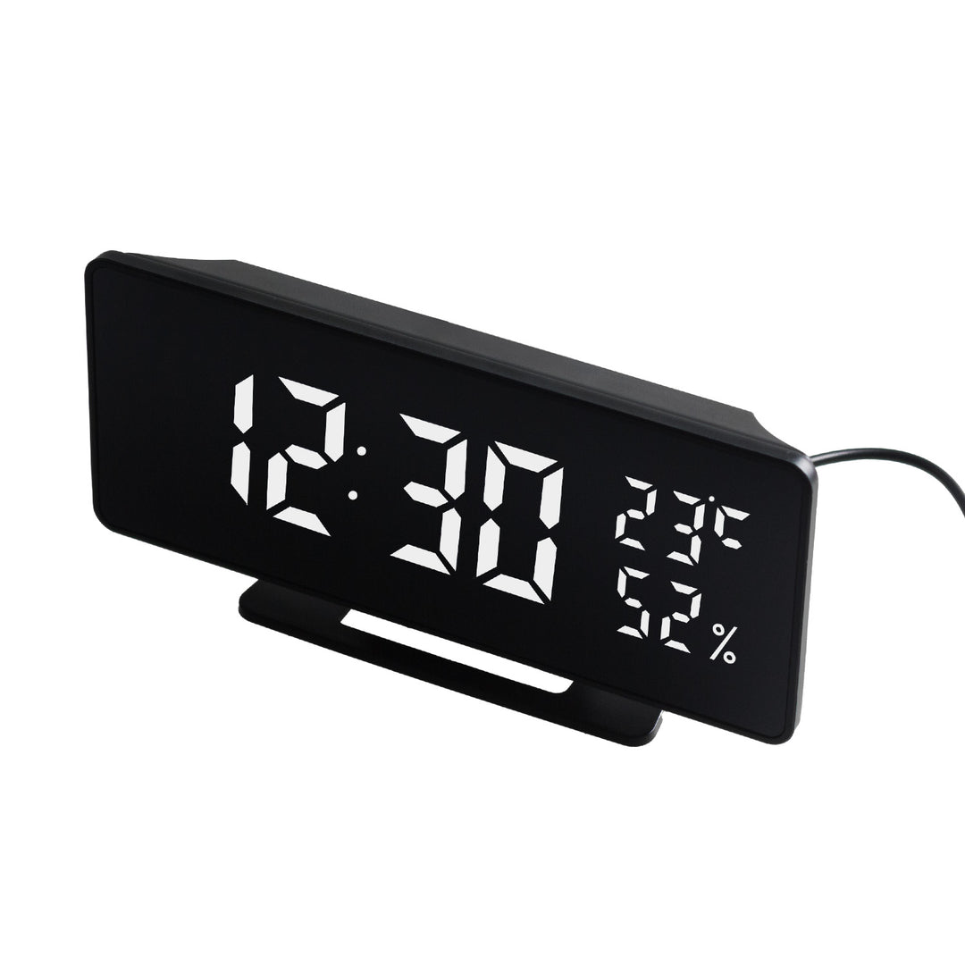 Ceas electronic cu alarmă și termometru GreenBlue GB395, higrometru, negru