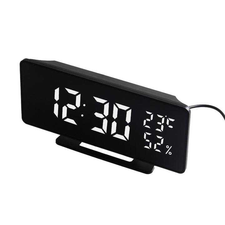 Ceas electronic cu alarmă și termometru GreenBlue GB395, higrometru, negru