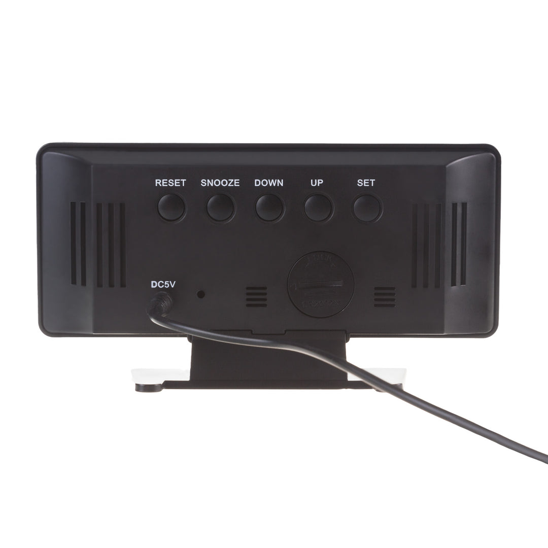 Ceas electronic cu alarmă și termometru GreenBlue GB395, higrometru, negru