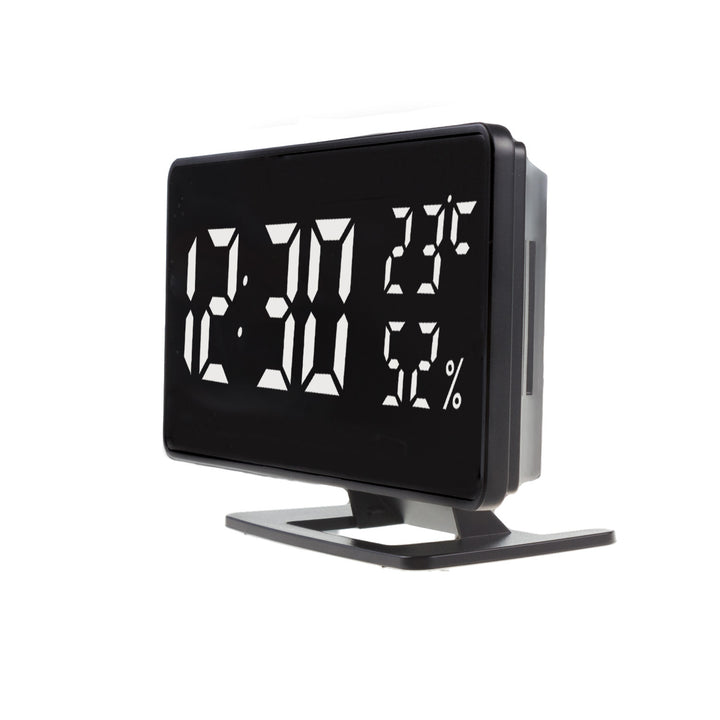 Ceas electronic cu alarmă și termometru GreenBlue GB395, higrometru, negru
