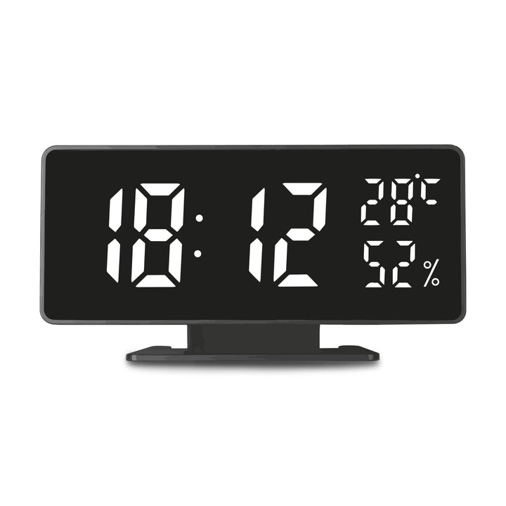 Ceas electronic cu alarmă și termometru GreenBlue GB395, higrometru, negru