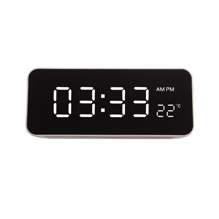 Ceas cu alarmă și termometru GreenBlue GB397, functie snooze, alb