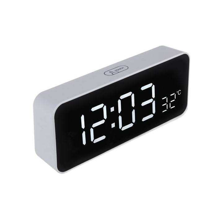 Ceas cu alarmă și termometru GreenBlue GB397, functie snooze, alb