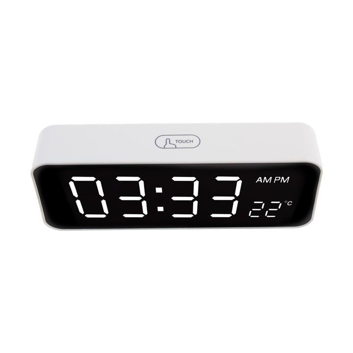 Ceas cu alarmă și termometru GreenBlue GB397, functie snooze, alb