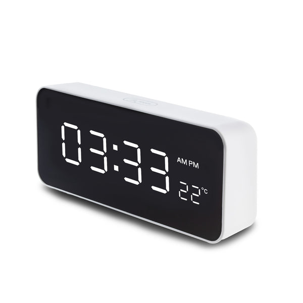 Ceas cu alarmă și termometru GreenBlue GB397, functie snooze, alb