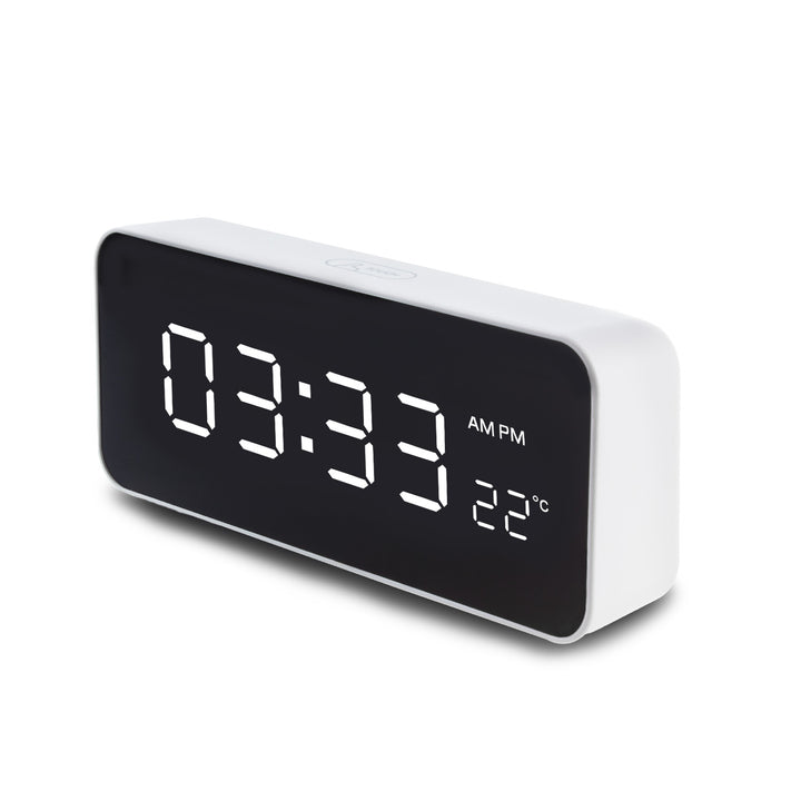 Ceas cu alarmă și termometru GreenBlue GB397, functie snooze, alb