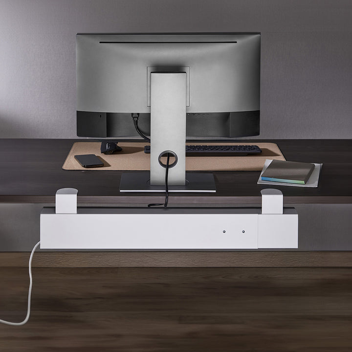 Organizator de birou pentru cabluri Maclean MC-333, 5 kg, alb