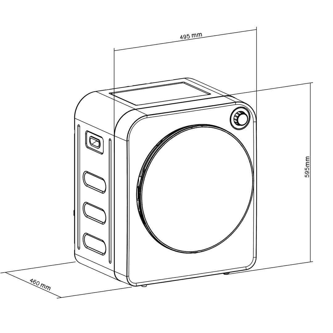 Uscator rufe electric GreenBlue GB410, 3 kg, 830W, 49,5 x 46 x 59,5 cm, alb-negru