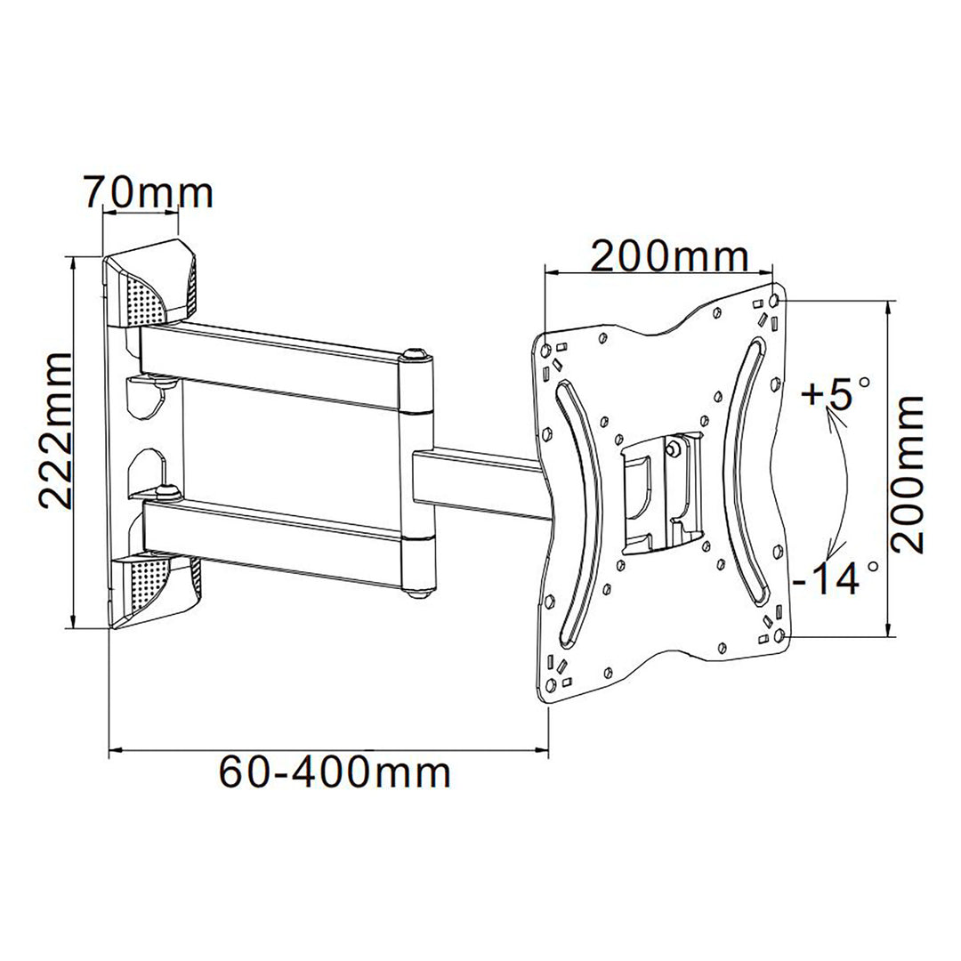 Cabletech universal TV mount 13 "-42" reglaj vertical și orizontal UCH0214