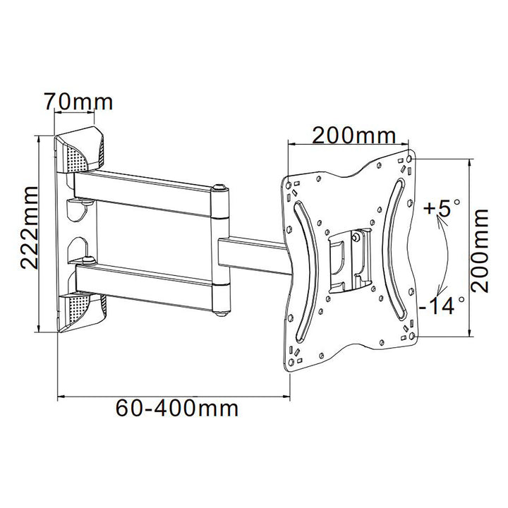 Cabletech universal TV mount 13 "-42" reglaj vertical și orizontal UCH0214