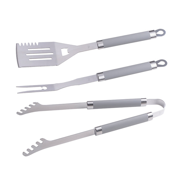 Set pentru gratar Master Grill&Party, spatulă, furculiță, furculiță, clește, din oțel inoxidabil, MG113