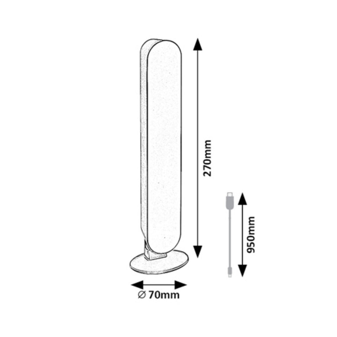 Lampă de masă, decorativă, LED 3W, USB, violet reglabila