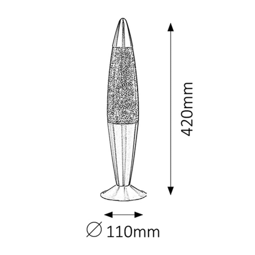 Lampă Rabalux, tip lavă, cu sclipici, 25 W, verde, Glitter