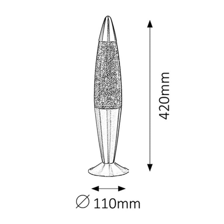 Lampă Rabalux, tip lavă, cu sclipici, 25 W, verde, Glitter