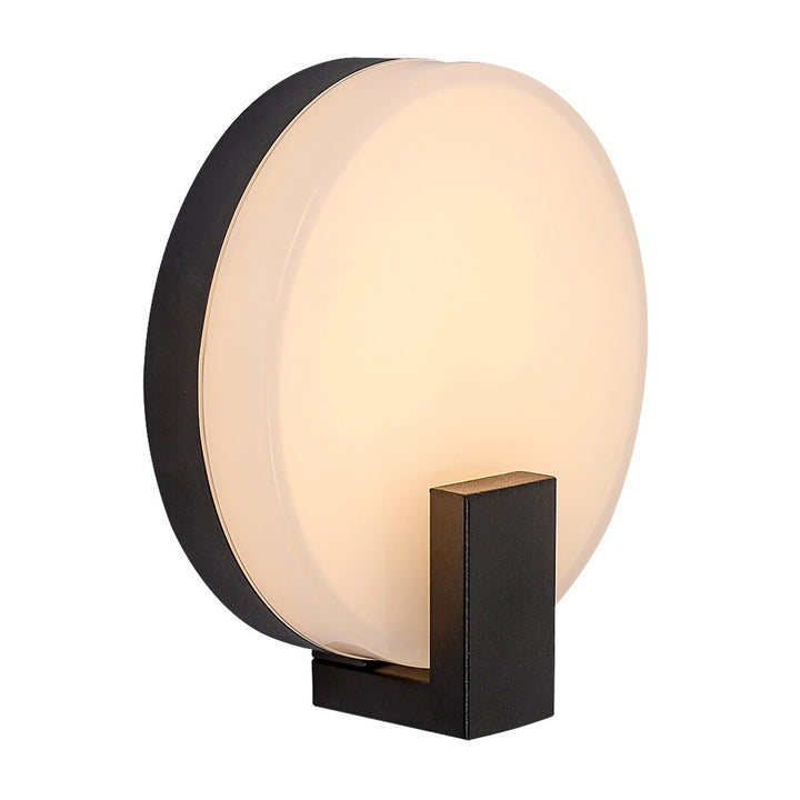 Lampă de perete, pentru exterior, circulară, IP44, 10W, negru, Cipru