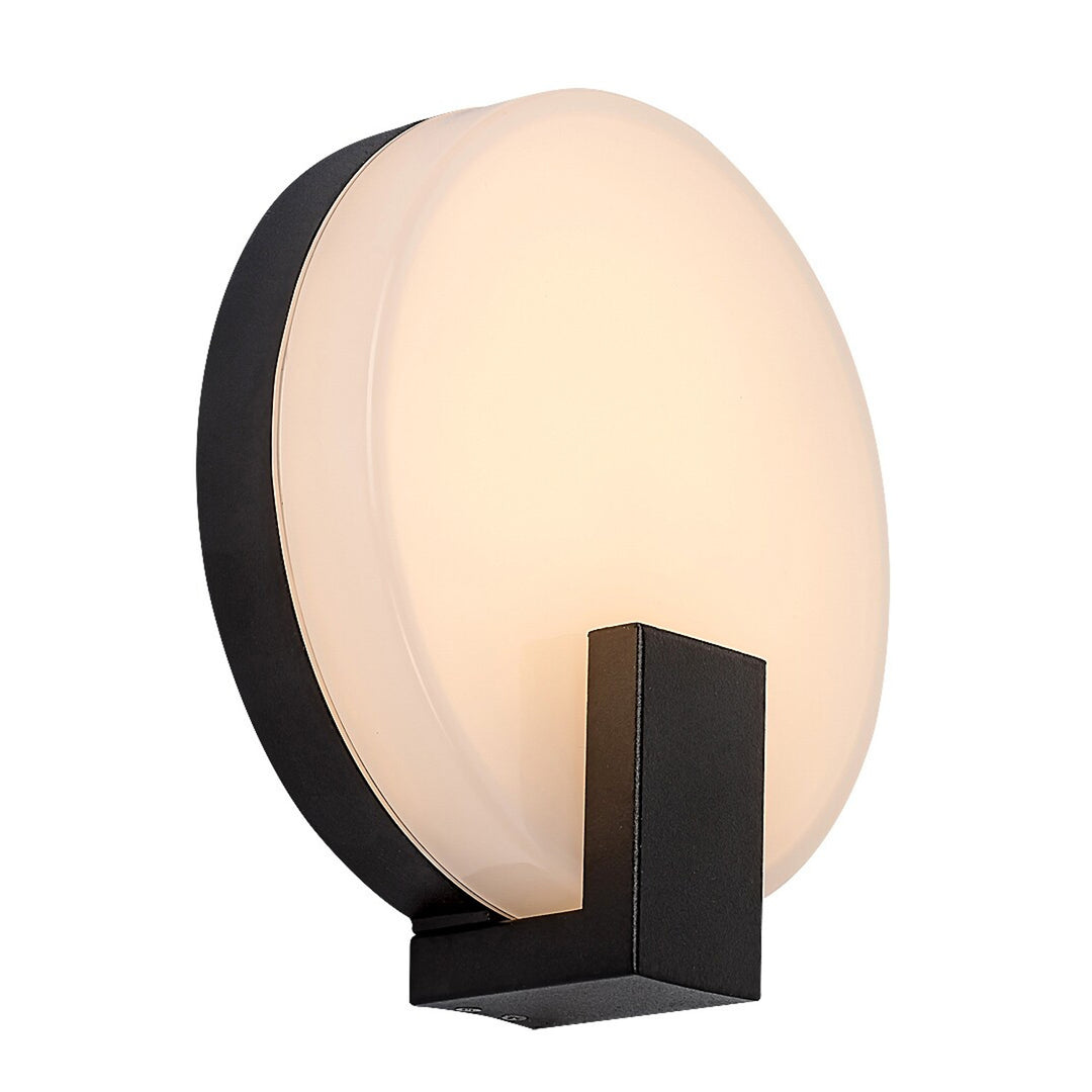 Lampă de perete, pentru exterior, circulară, IP44, 10W, negru, Cipru