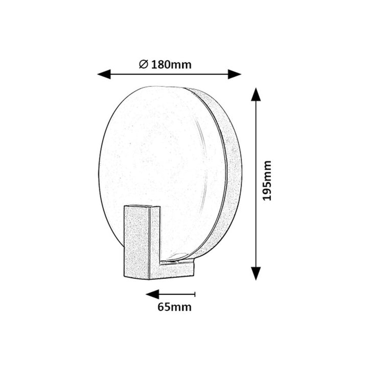 Lampă de perete, pentru exterior, circulară, IP44, 10W, negru, Cipru