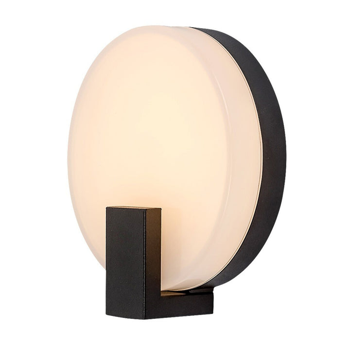 Lampă de perete, pentru exterior, circulară, IP44, 10W, negru, Cipru