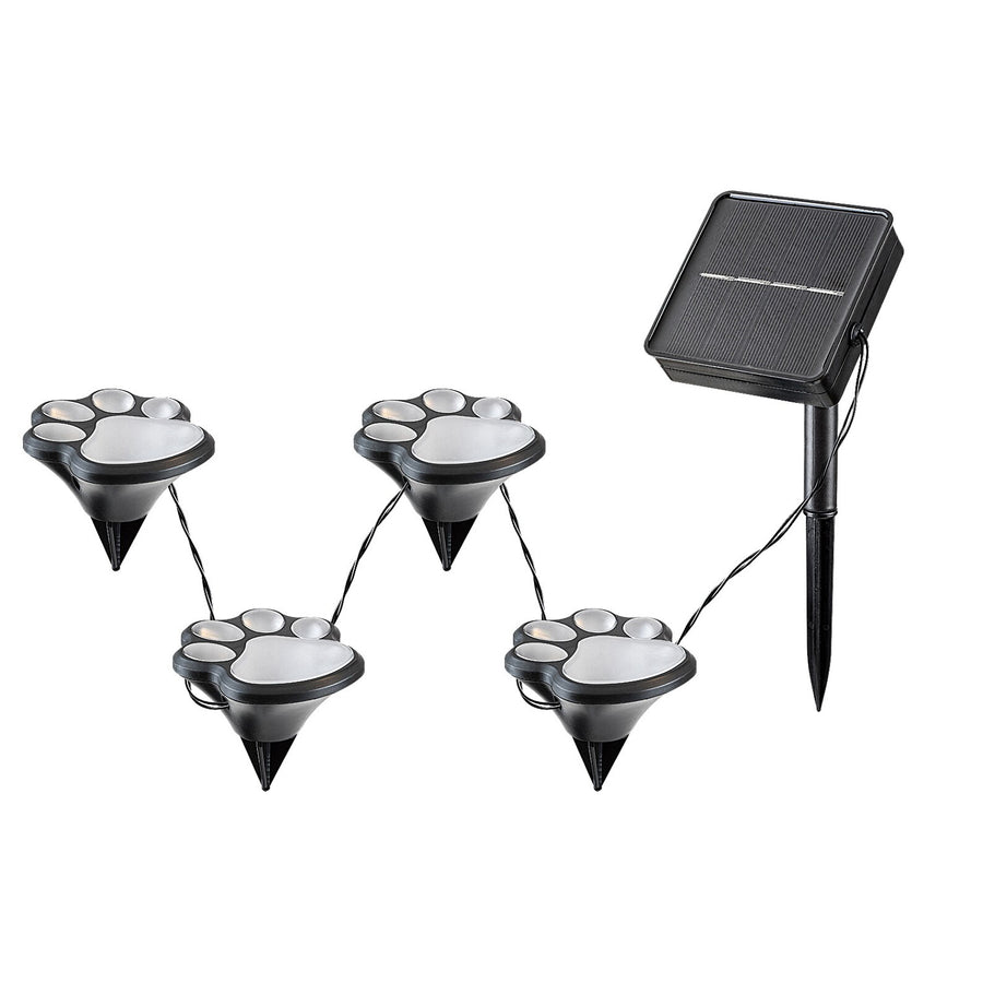 Lampi solare, 4 bucăți, LED, IP44, baterie 600mAh, negru