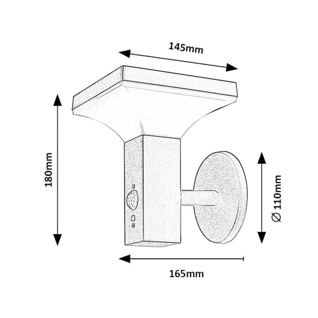 Lampă de perete, pentru exterior, solară, IP44, LED 4W, Geleen