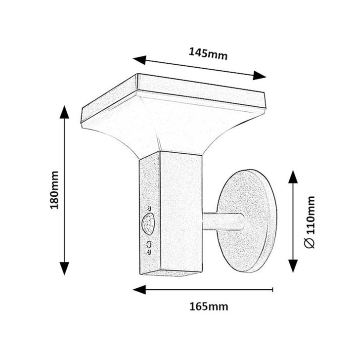 Lampă de perete, pentru exterior, solară, IP44, LED 4W, Geleen