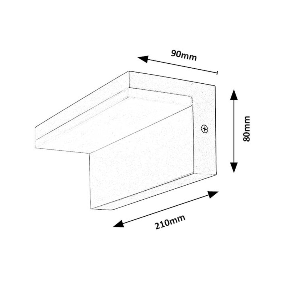 Lampă de perete, exterior, LED, 10W, IP54, alb natural