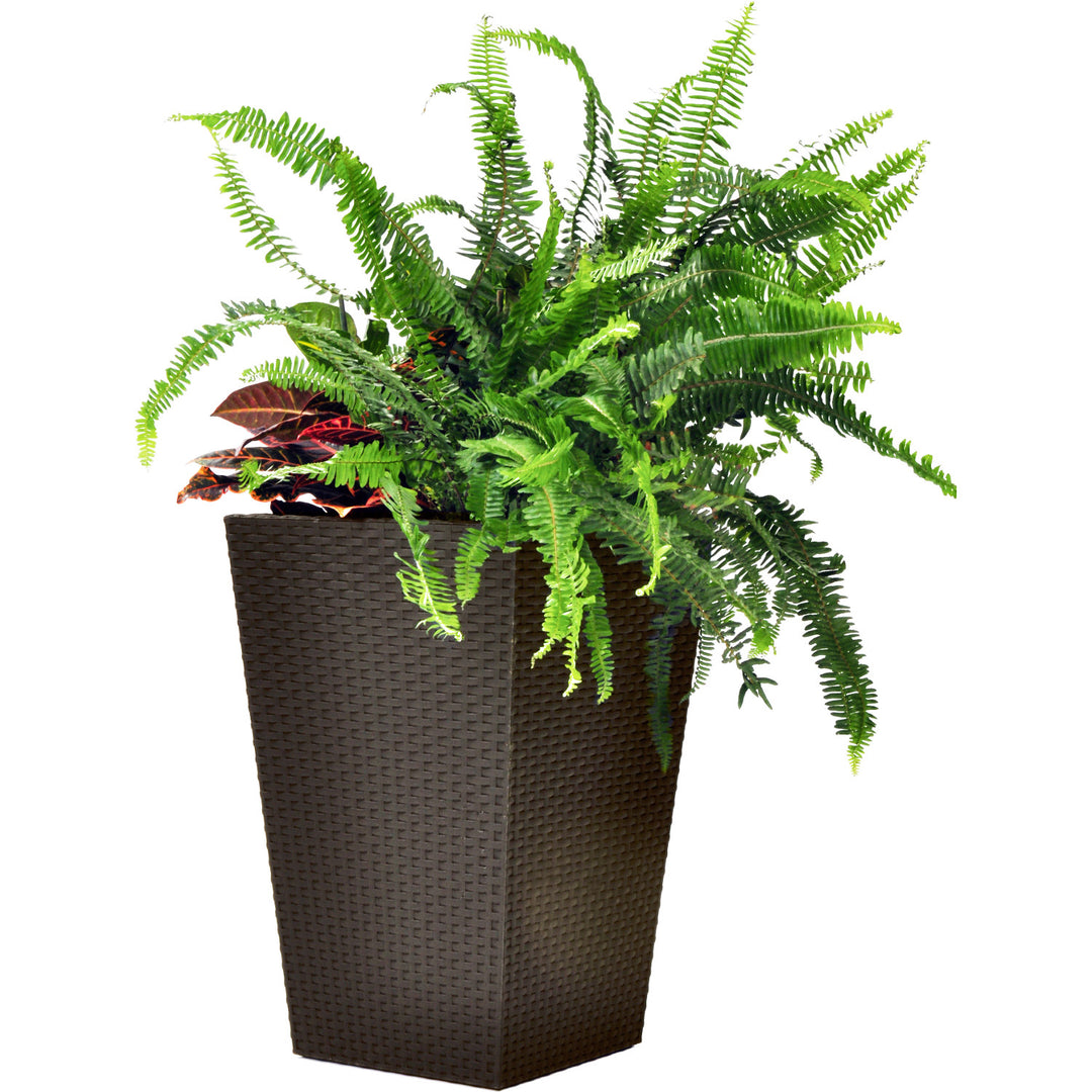 Ghiveci de flori Keter, dreptunghiular, înălțime 57 cm, maro, Rattan Planter M