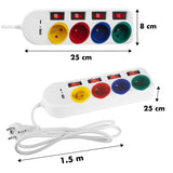 Prelungitor cu 4 prize Maclean MCE508 W, intrare USB A / C, 250VAC/10A, 1.5m, negru