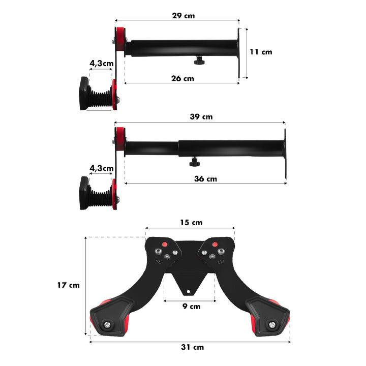 Suport pentru bicicletaMaclean MC-499, 30 kg, negru-rosu