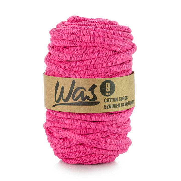 WAS, cordon de bumbac cu miez de poliester, împletit, 9 mm, 50 m, fucsia