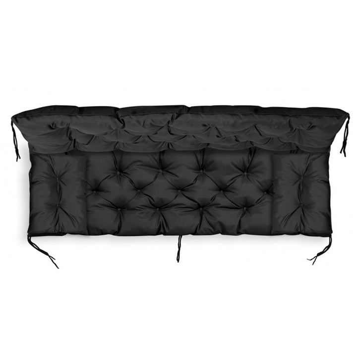Set de grădină negru 150x60x50cm + 2 perne 42 x 42 cm
