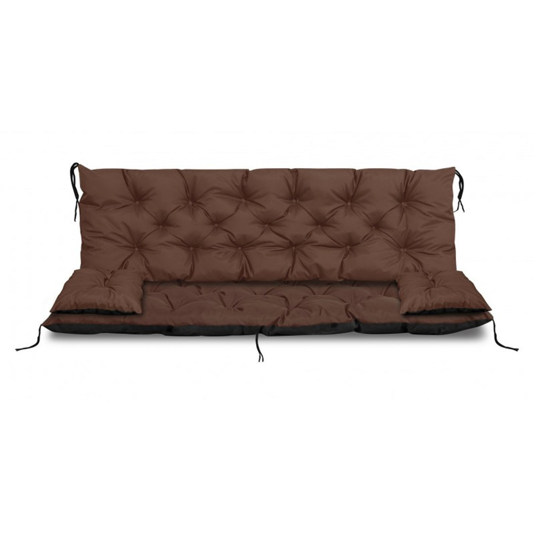 Perna pentru leagan sau banca, maro 150x60x50 cm + 2 perne 42 x 42 cm