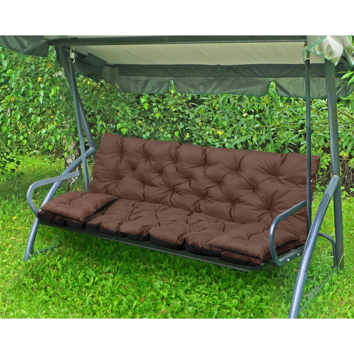 Perna pentru leagan sau banca, maro 150x60x50 cm + 2 perne 42 x 42 cm