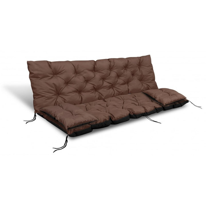 Perna pentru leagan sau banca, maro 150x60x50 cm + 2 perne 42 x 42 cm