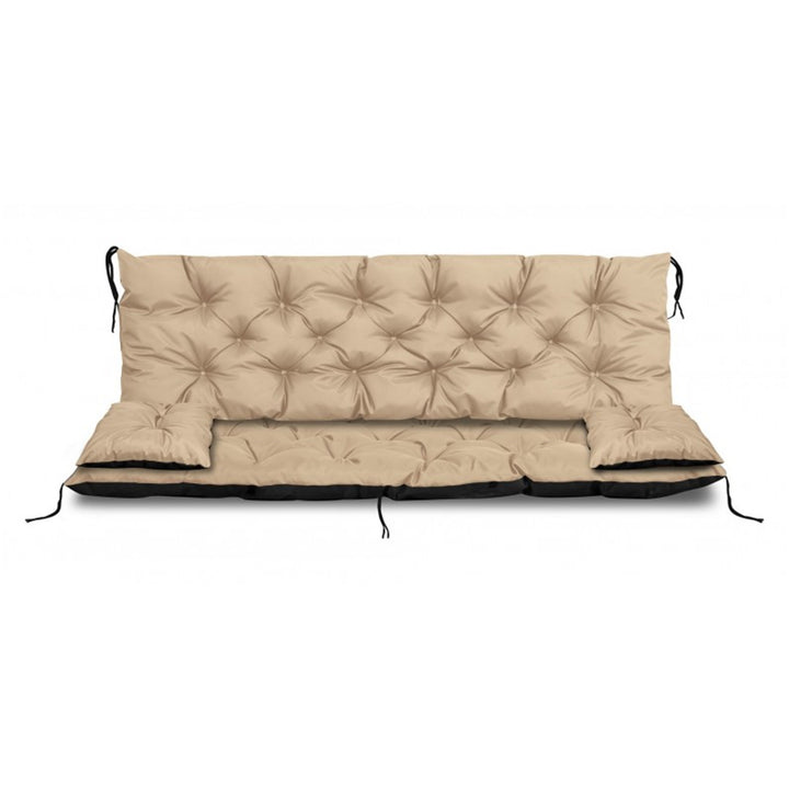 Perna pentru banca sau leagan bej 150x60x50 cm + 2 perne 42 x 42 cm