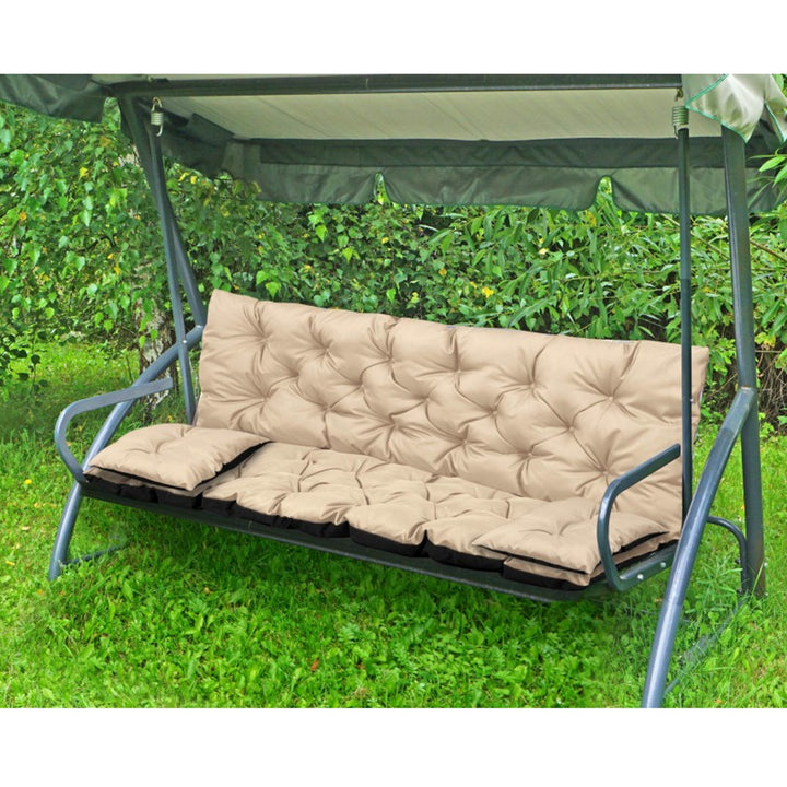 Perna pentru banca sau leagan bej 150x60x50 cm + 2 perne 42 x 42 cm
