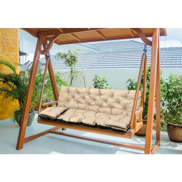 Perna pentru banca sau leagan bej 150x60x50 cm + 2 perne 42 x 42 cm