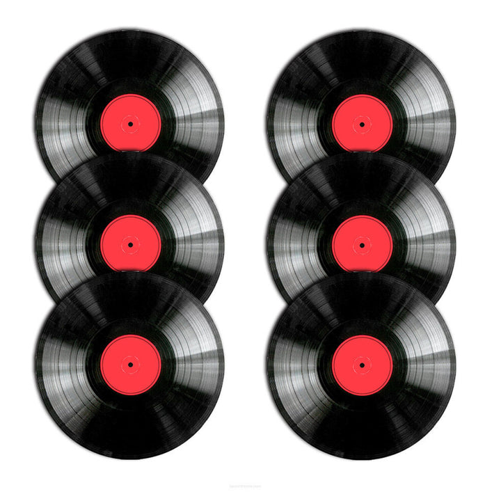 Set 6 suporturi pentru farfurie Bertoni Vinil, 33 cm, negru-rosu