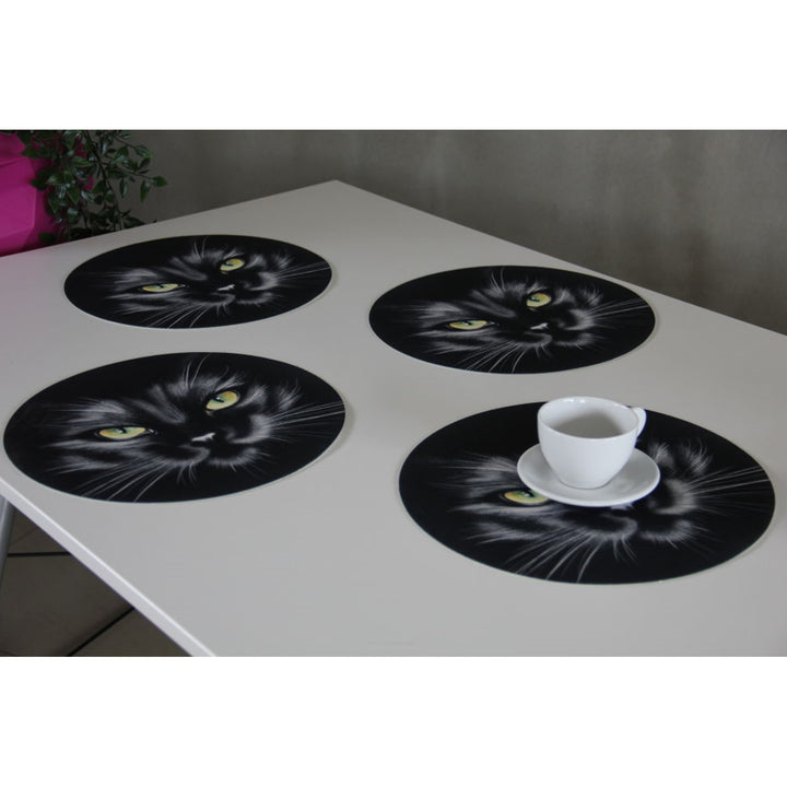 Set covorașe de masă Bertoni, 4 piese, rotund, 33 cm, Nero