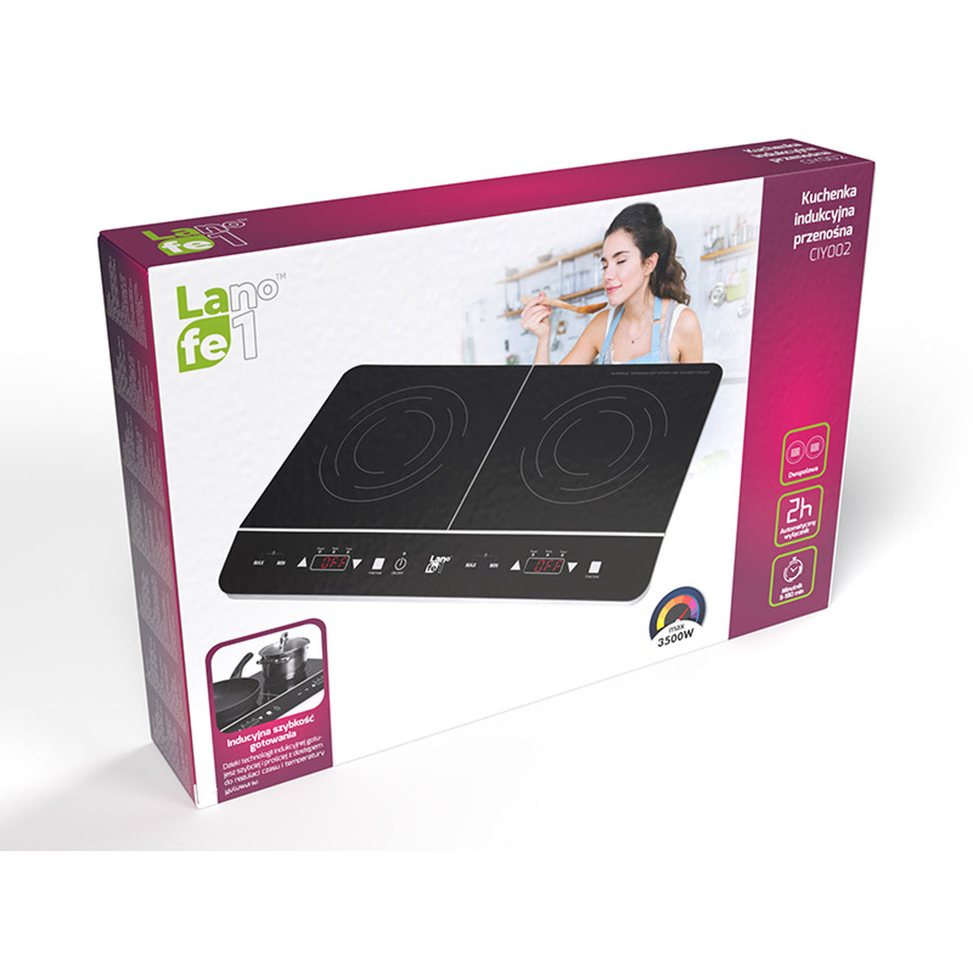 Aragaz cu inducție Lafe, electric, portabil, 3500 W, dublu, CIY 002