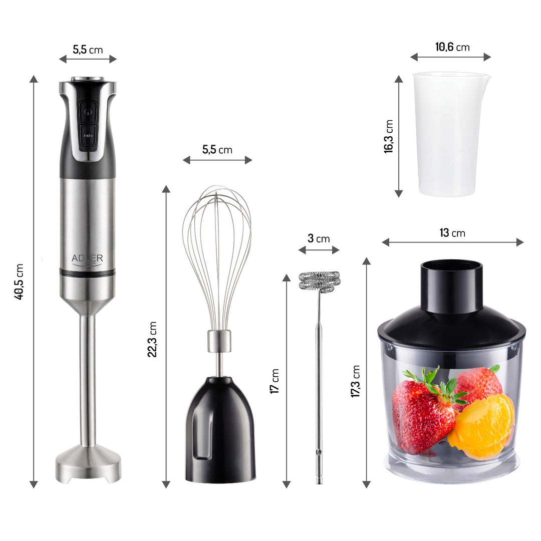 Blender de mână Adler, 20 de viteze, 1800W, funcție Turbo, AD 4627