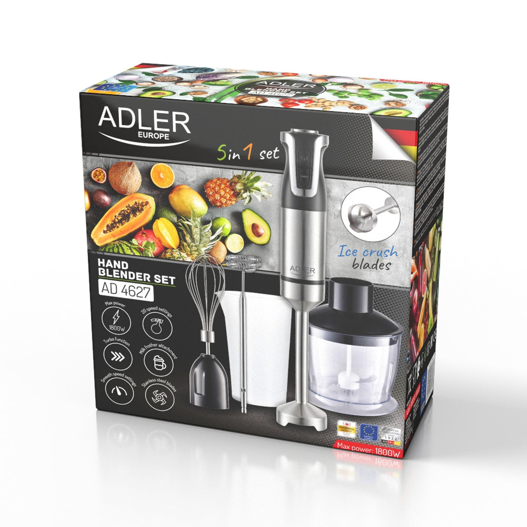 Blender de mână Adler, 20 de viteze, 1800W, funcție Turbo, AD 4627