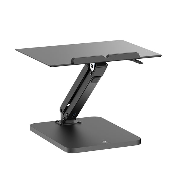 Suport de birou Maclean pentru monitor sau laptop, arc cu gaz, pentru stat în picioare și așezat, negru, MC-493