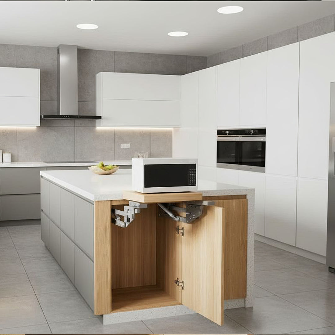 Suport extensie bucătărie până la 20 kg cu arcuri, raft extensibil încorporat pentru bucătărie 5-20kg. 820x168x106mm MC-497