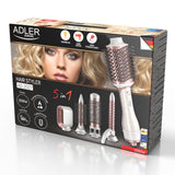 Ondulator de par Adler 5-in-1, functie de uscător, 1200W, 5 atașamente, AD 2027