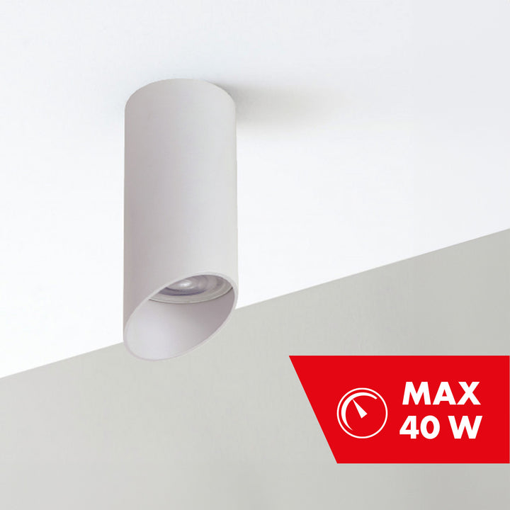 Maclean corp de iluminat de suprafață/tub, spot, rotund, aluminiu, GU10, 55x130mm, alb, MCE360 W