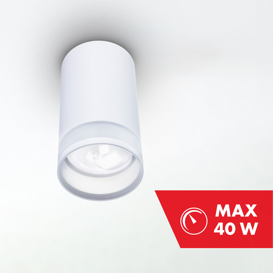 Maclean corp de iluminat de suprafață/tub, spot, rotund, aluminiu, GU10, 55x105mm, alb, MCE361 W