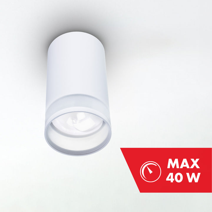 Maclean corp de iluminat de suprafață/tub, spot, rotund, aluminiu, GU10, 55x105mm, alb, MCE361 W