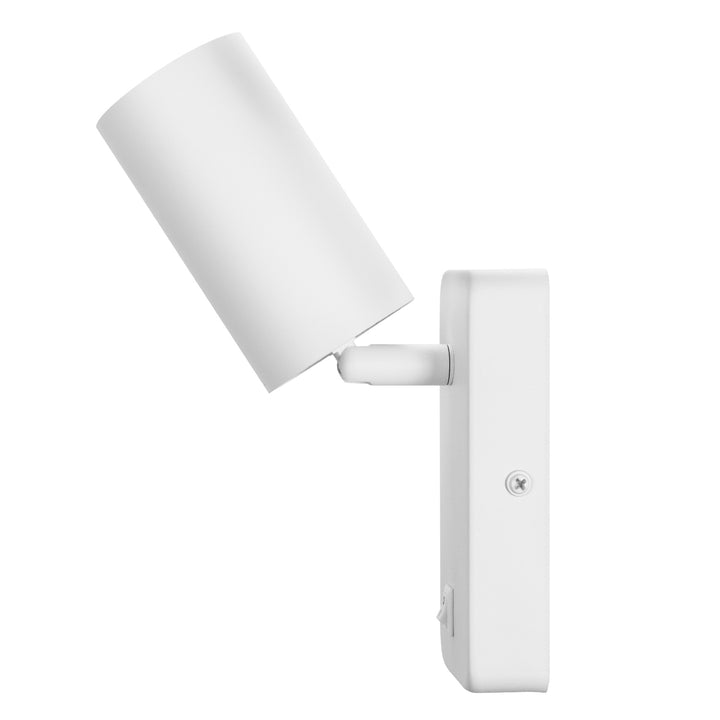 Maclean wall lamp / wall light, spot, rotund, GU10, cu întrerupător 55x100mm, alb, MCE369 W