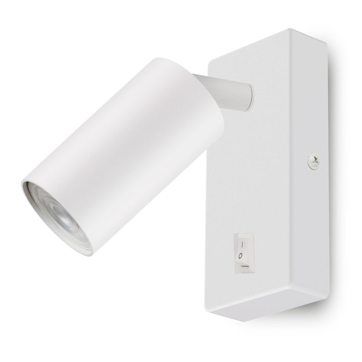 Maclean wall lamp / wall light, spot, rotund, GU10, cu întrerupător 55x100mm, alb, MCE369 W